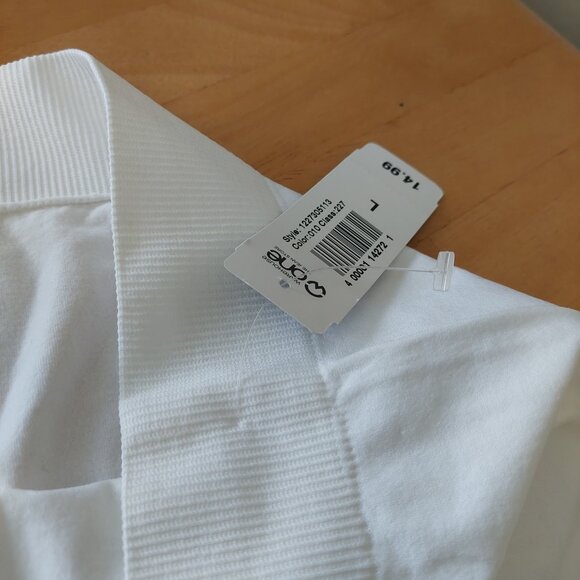 Warehouse One Women's White Capri Stretchy Tight Bottom Cuff Detail Size L - Picture 4 of 7